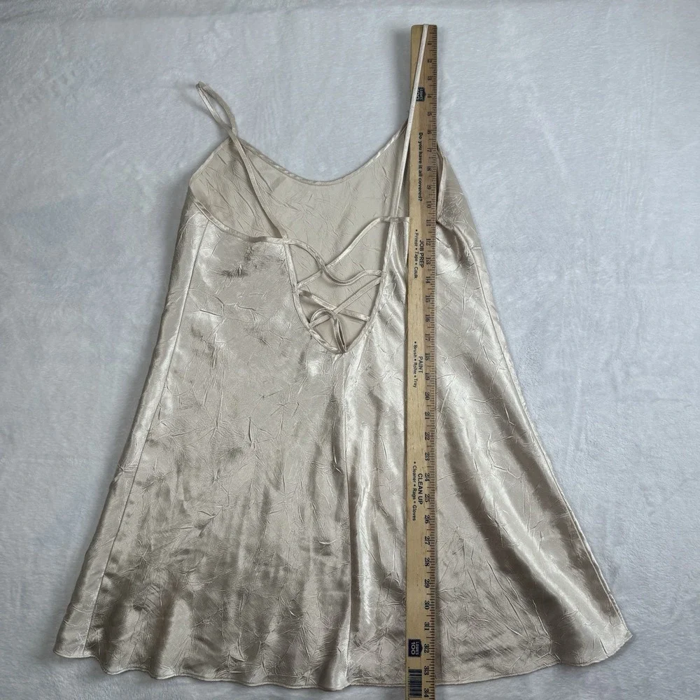 VTG Secret Treasures Beige‎ Polyester Cami Dress Top Women's Medium